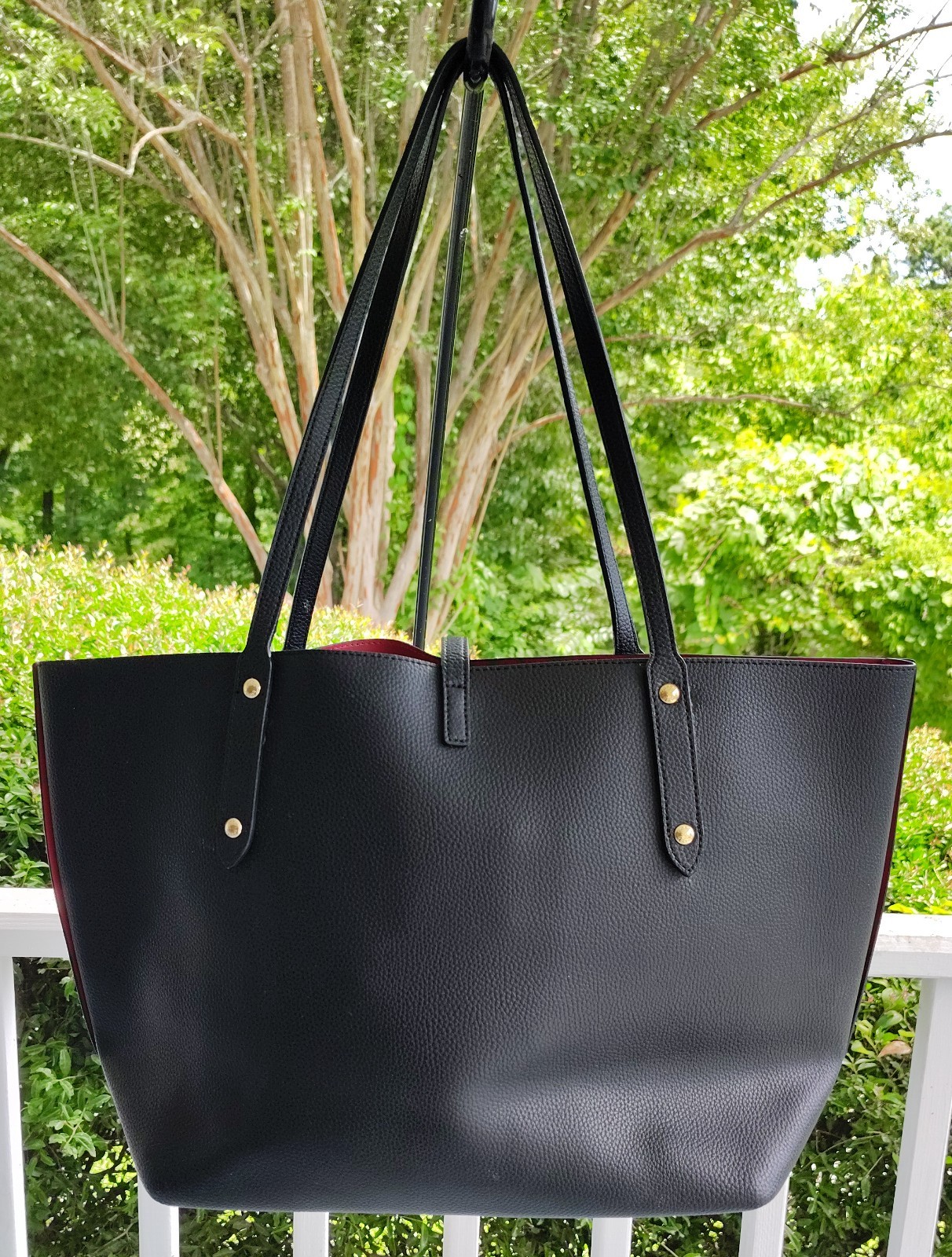 Coach LARGE 58849 Black Market Leather Turnlock Tote/Shoulder Bag