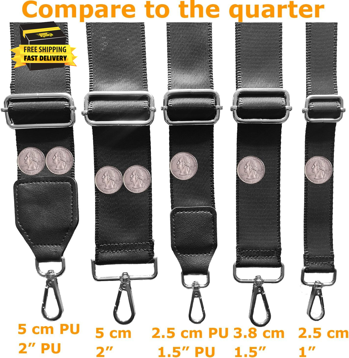 1″ Wide Purse Straps Replacement Crossbody Bags Shoulder Guitar Strap for Handba