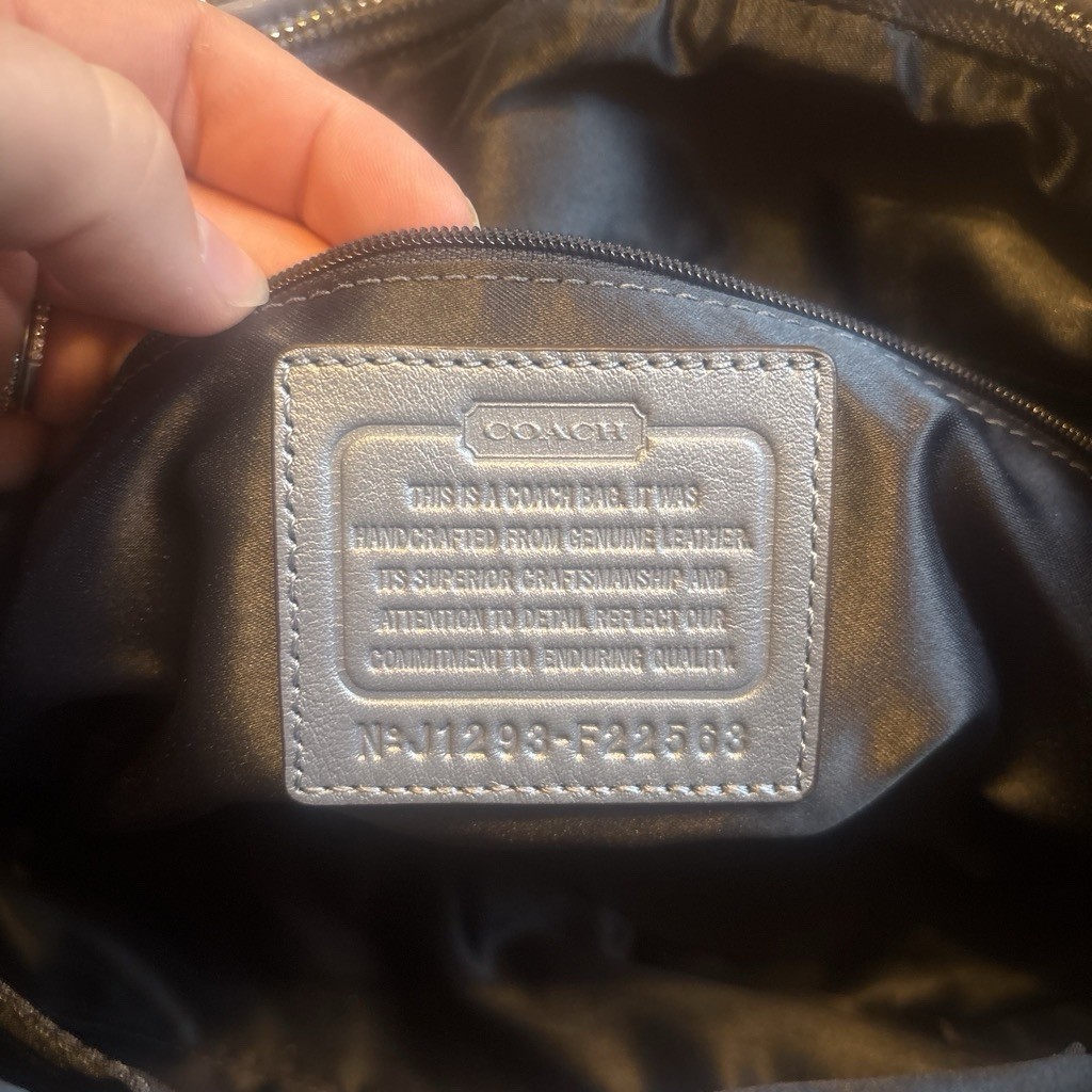 Coach Madison Sophia Slate Metallic Leather Satchel 22563