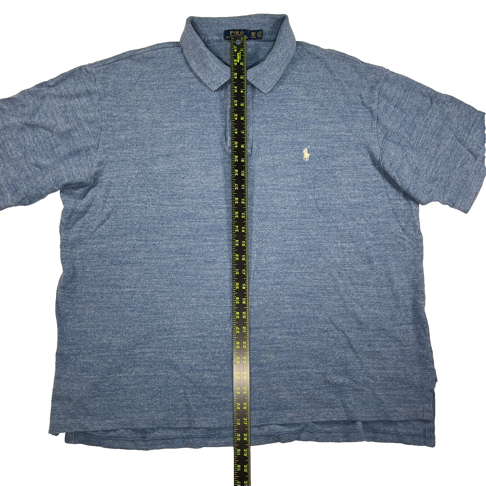 Polo Ralph Lauren Shirt Classic Blue Heather Short Sleeve Embroidered Polo XLT