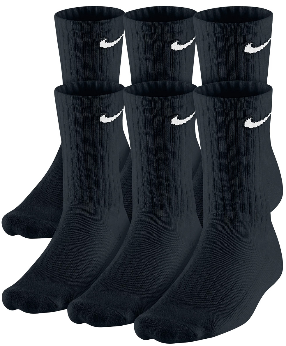 Nike Everyday Cushion Crew Men’s Socks – Black/White, Size M, Pack of 6