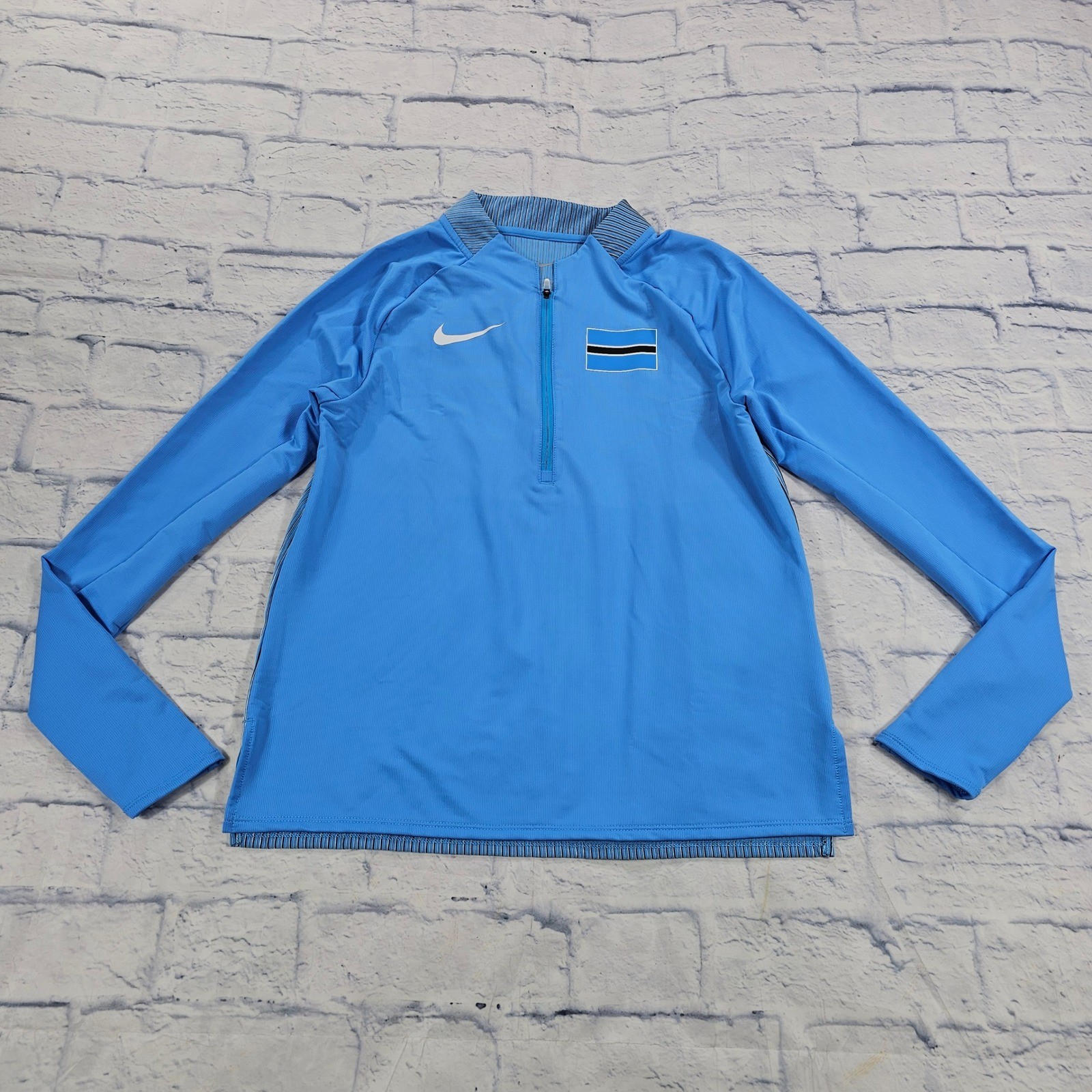 Nike Elite Botswana 1/4 Zip Training Drill Top Mens S Blue Running Pullover