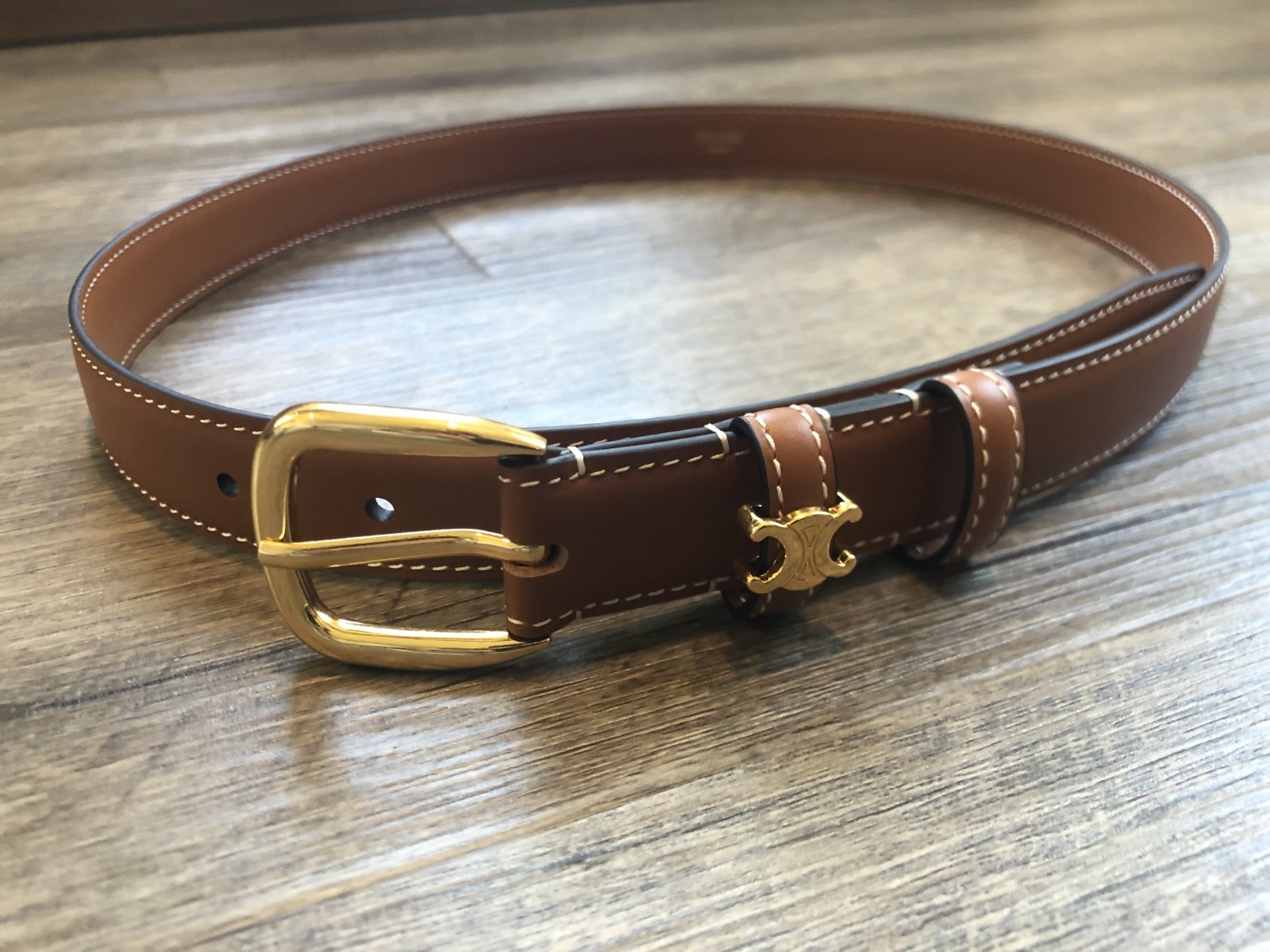 Authentic Celine Vivienne Brown Belt Size 80cm