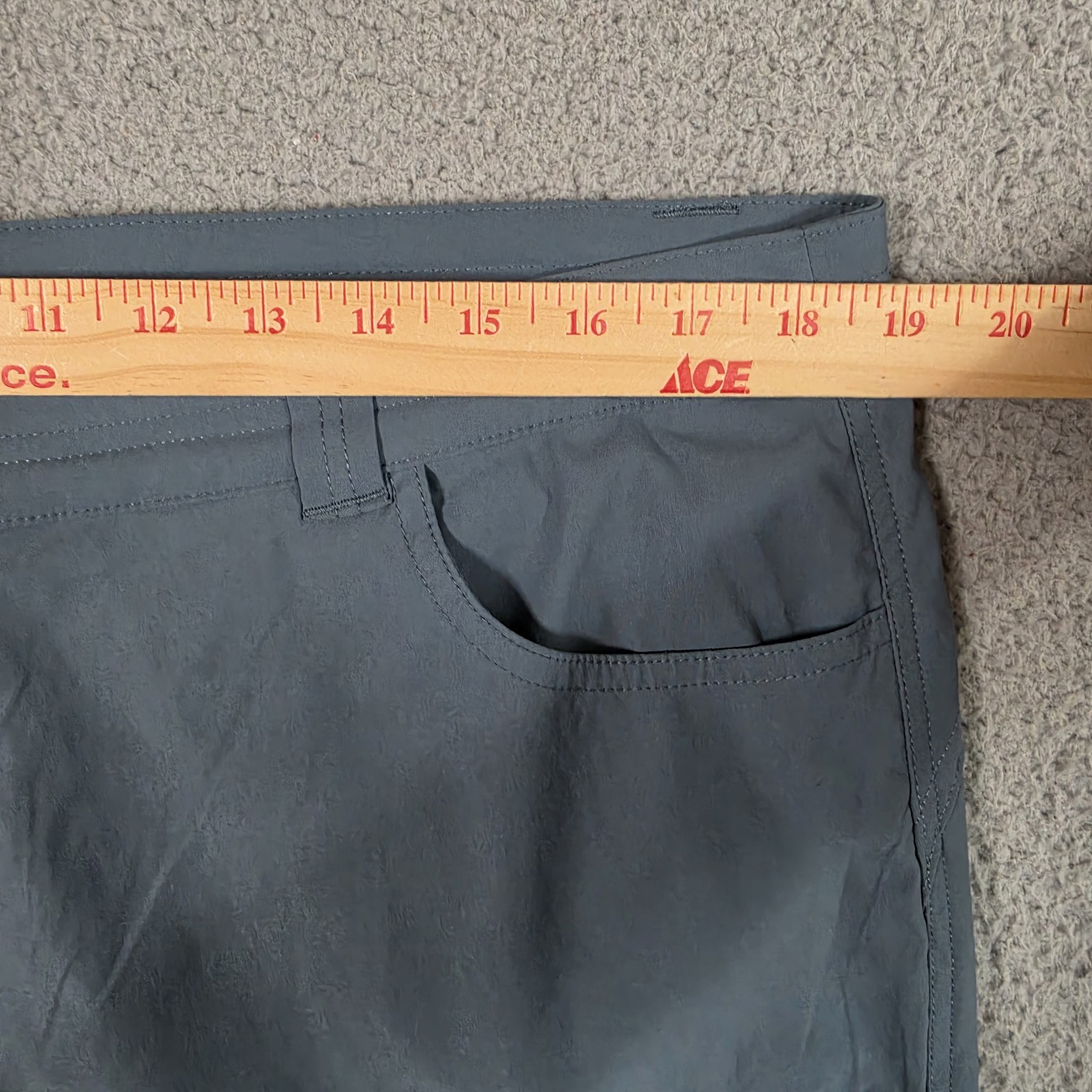 Eddie Bauer Tech Capri Cargo Pants Womens 16 Blue Nylon Stretch Hiking UPF 50+