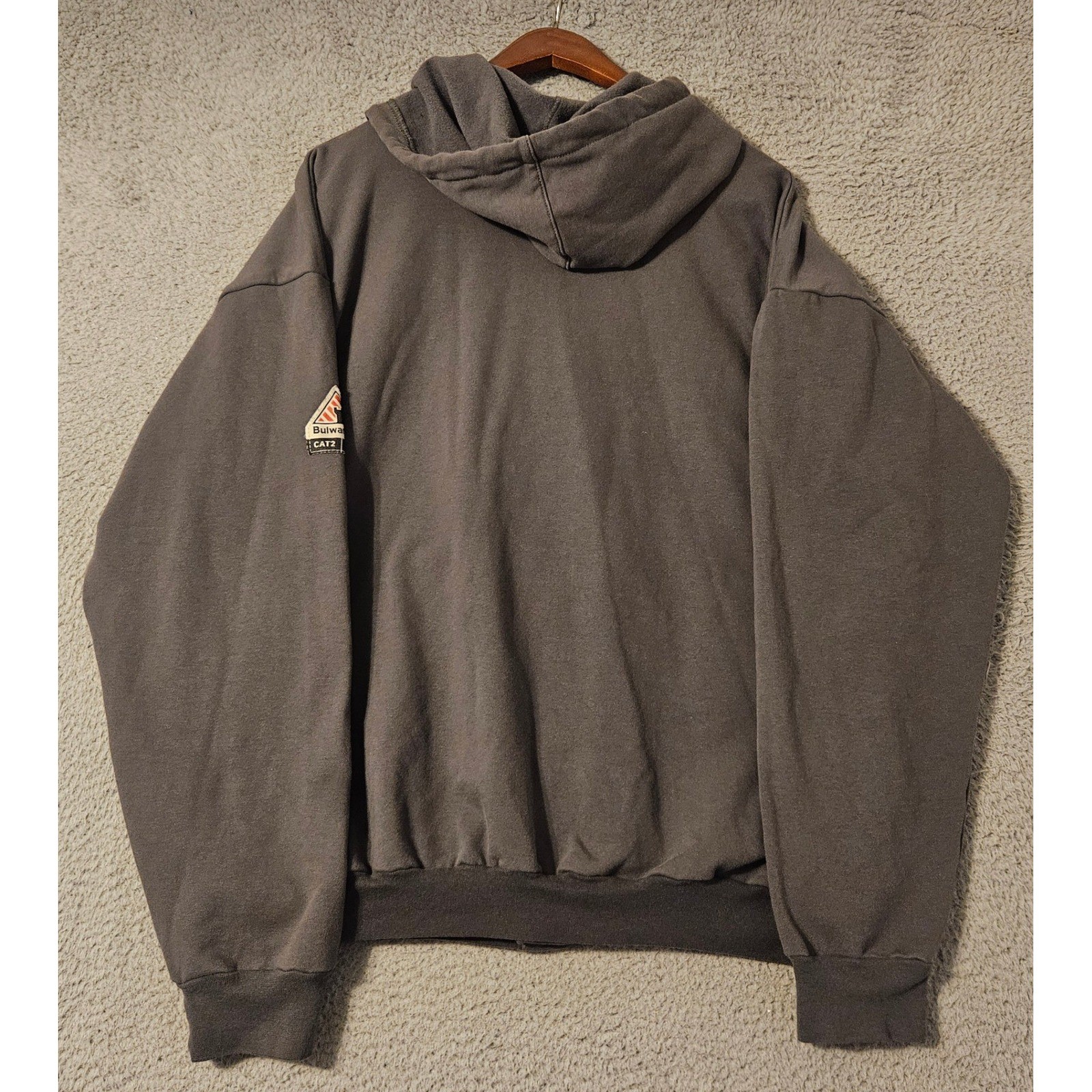 Bulwark FR Flame Resistant ABB Logo Zip Hoodie Gray CAT 2 Mens Size Large