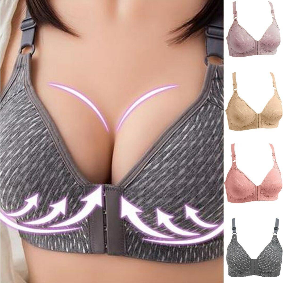 Push Up Bra Women Front Closure Wireless Lingerie Bras Vest Bralette Underwear