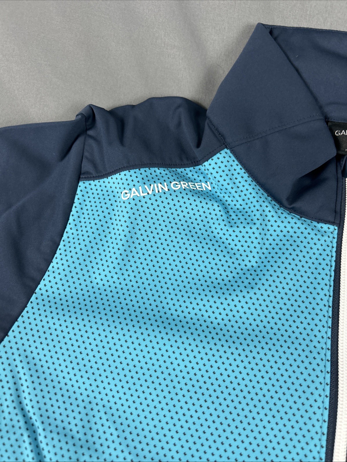 Galvin Green Golf Jacket Rain Wind Livingston SS Medium Aqua Navy NWT MSRP $249