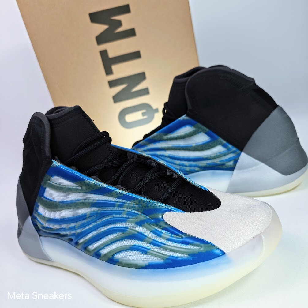 Adidas US 12.5 Men’s Frozen Blue Off White Black Boost Yeezy QNTM GZ8872 NIB