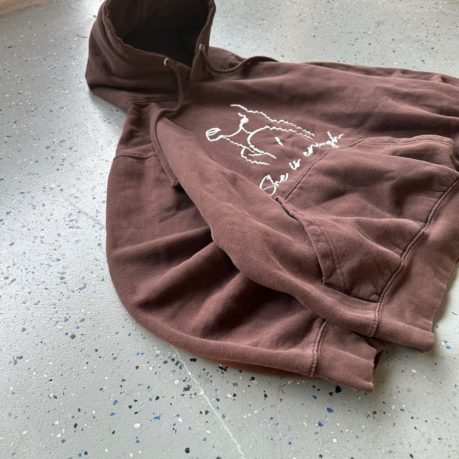 Vintage Brown She is Enough Oversized Boxy Hoodie Size Large