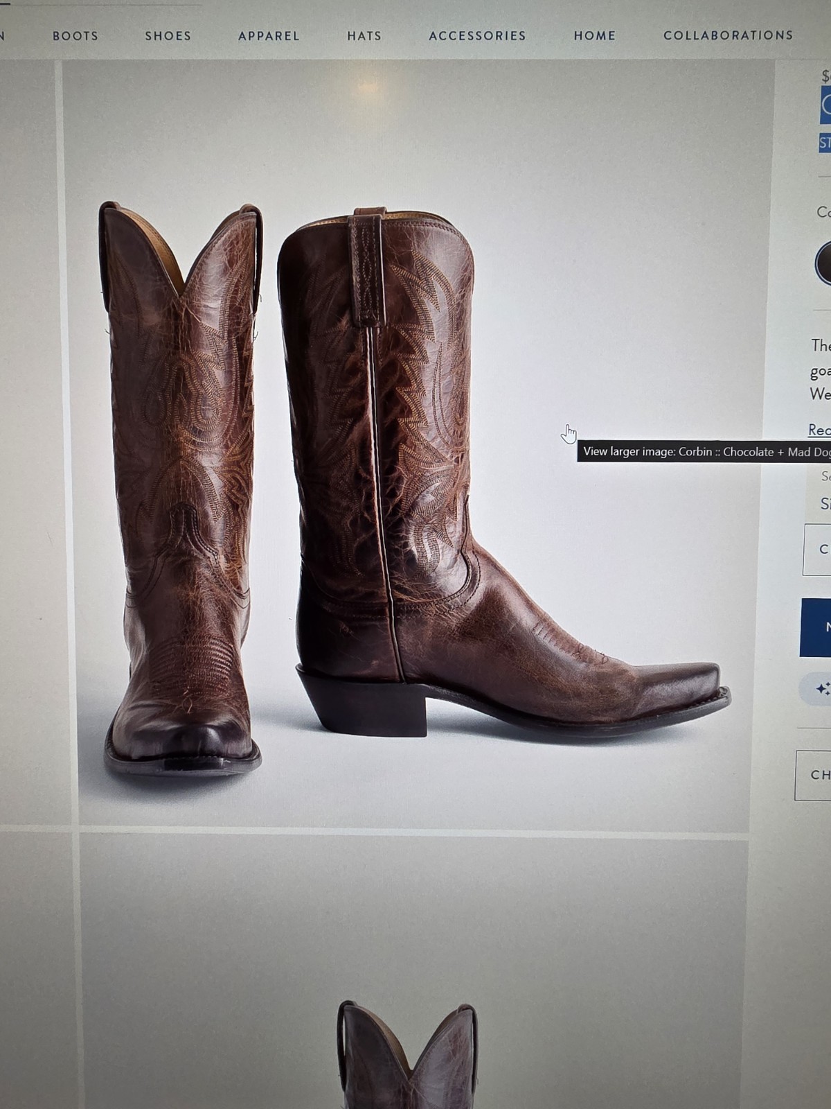 Lucchese Mens Boots 10.5 EE Corbin STYLE NO.N1556.54-NA-EE-10.5