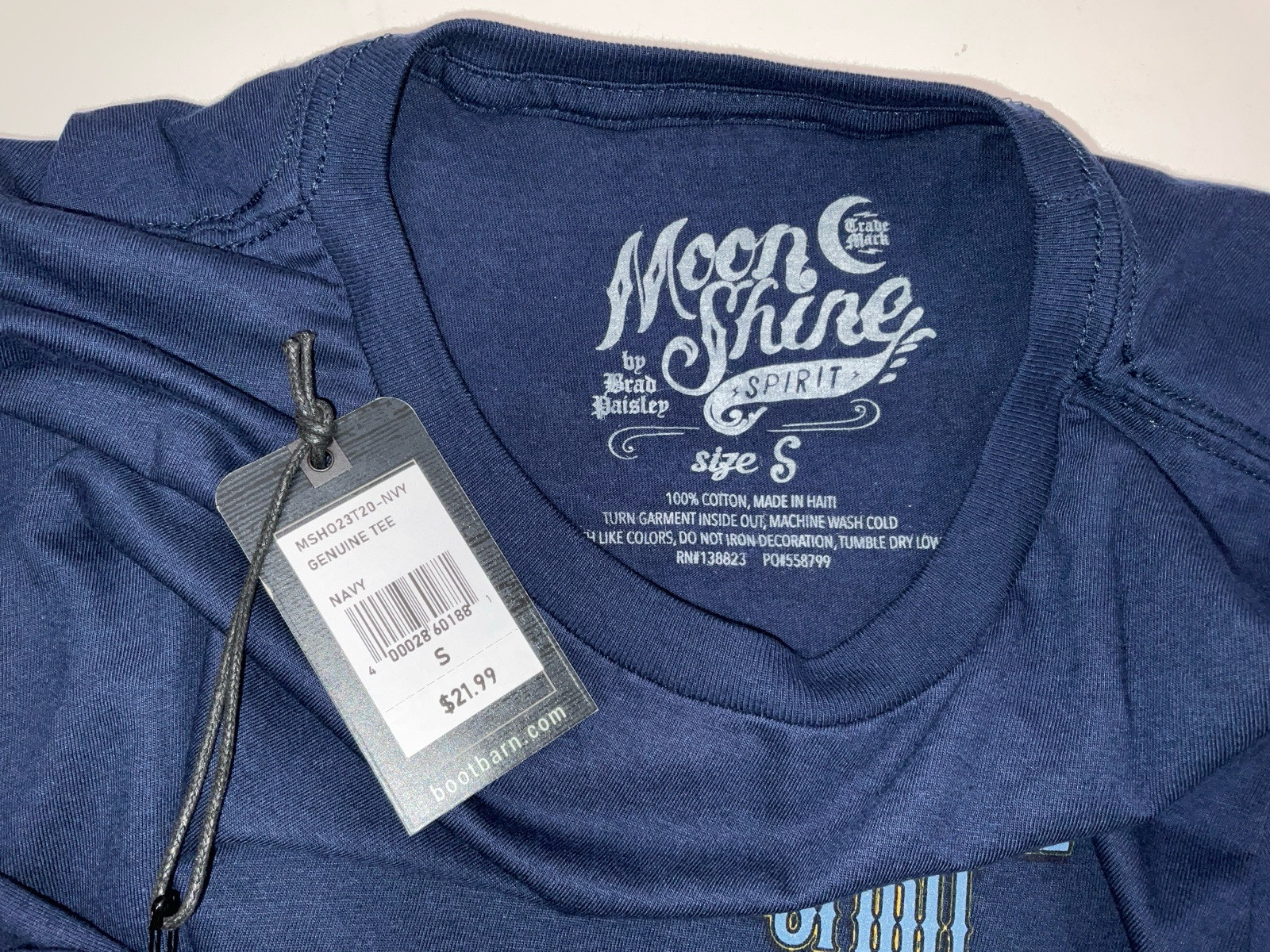 NWT Men’s Brad Paisley Moon Shine Spirit Eagle Lightning T-shirt Navy Small