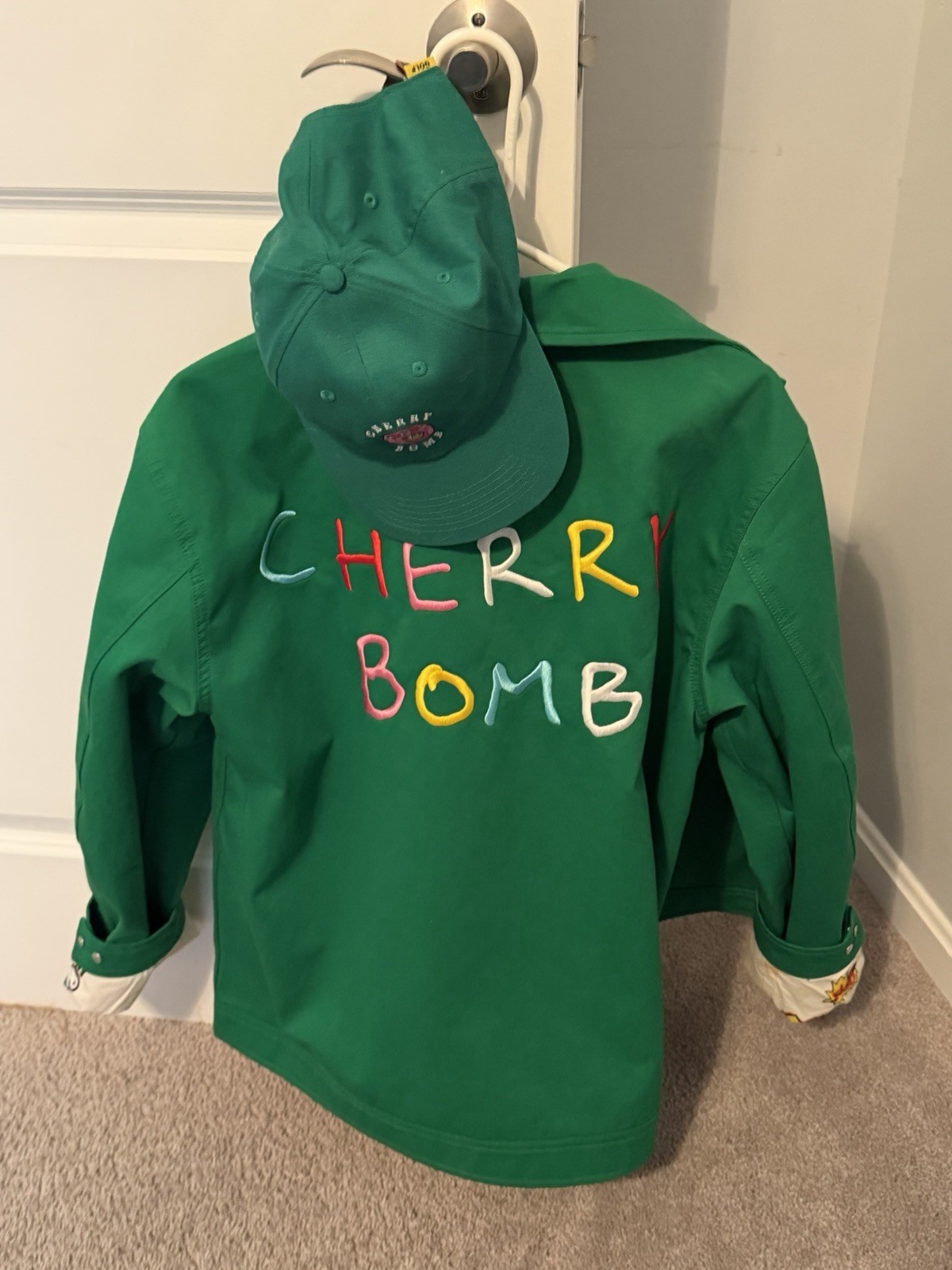 Golf Wang Cherry Bomb Bomber Jacket Men’s Size L And hat – Authentic