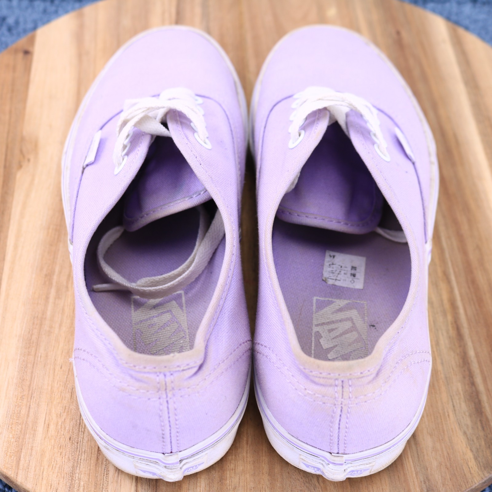Vans Authentic Lavender White Canvas Low Top Skate Shoes Size Men 6.5 / Women 8