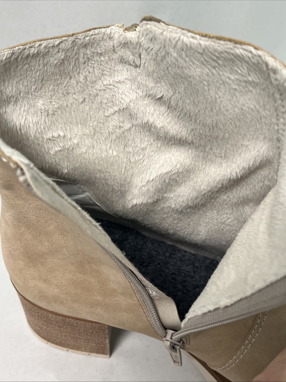 RIEKER Sandra 60 Comfort Heeled Ankle Booties In Beige, Sz 42, Approx US Sz 11