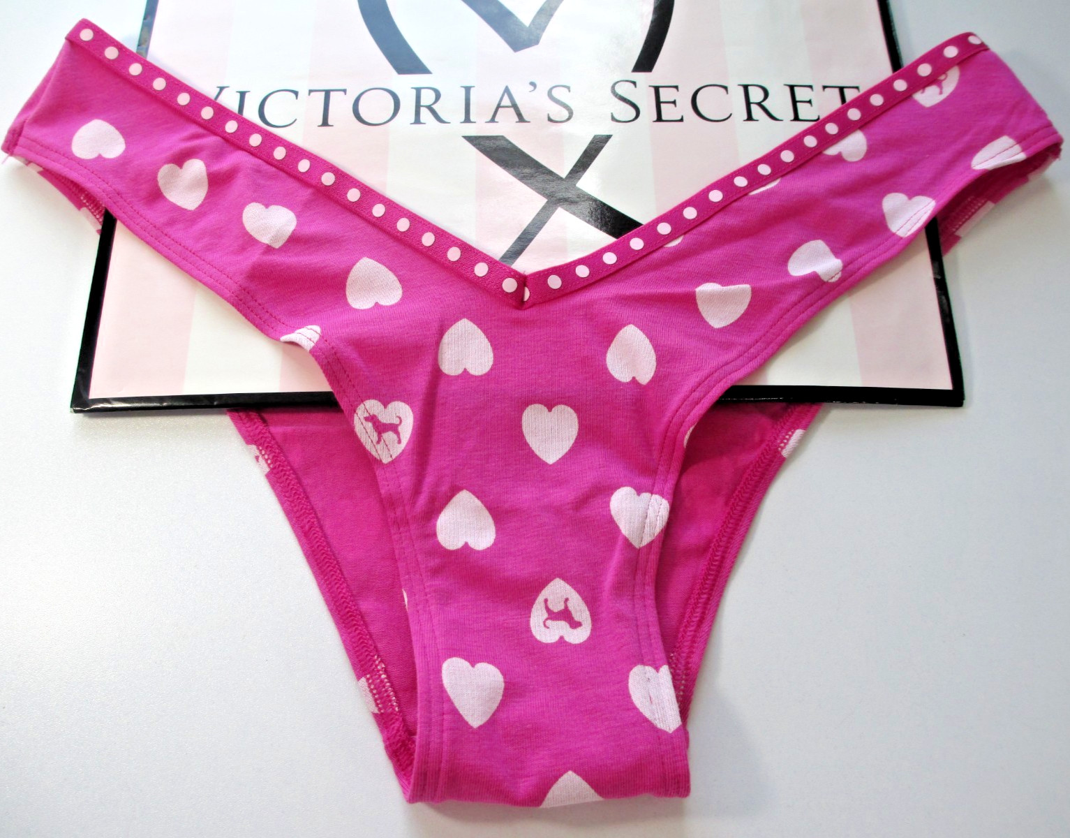 VICTORIA’S SECRET PINK Cotton Tanga High Leg Cheeky Panty S M L Polka Dot NWT VS
