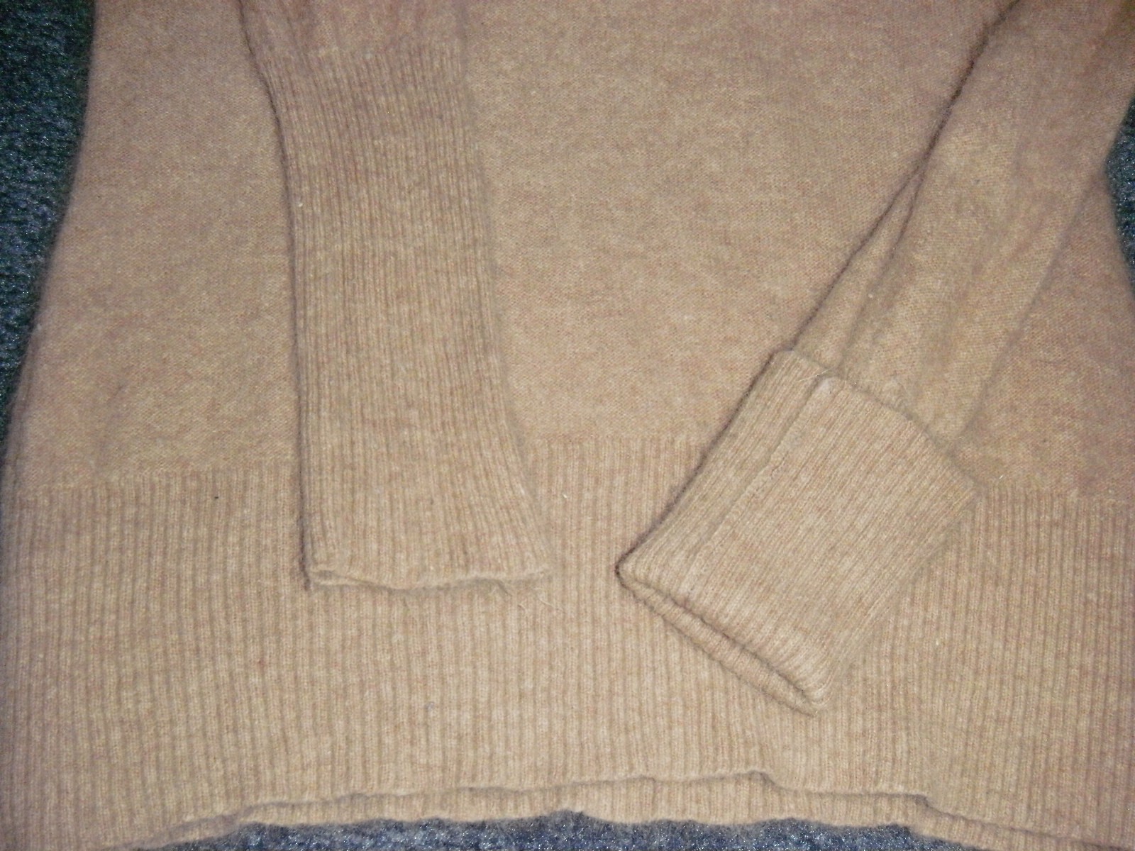 Aphorism Sweater Women L Tan Angora Rabbit Hair Wool Blend Shawl Long Sleeve