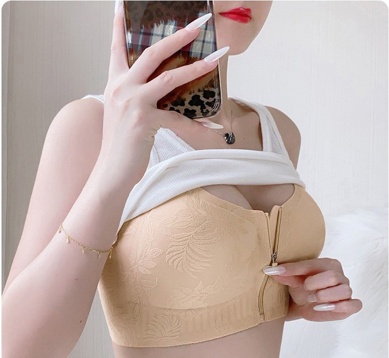 Women Bras Full Coverage Front closure Zipper push up Plus size Underwear F031