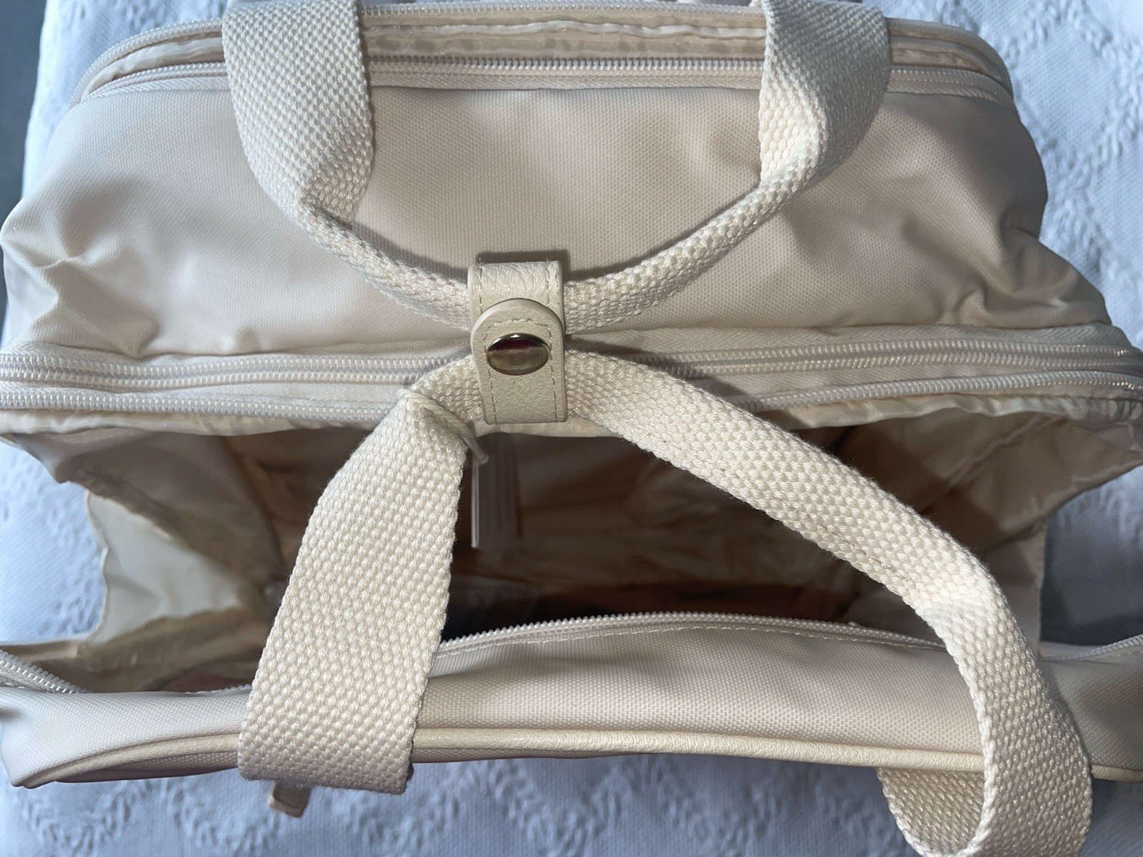 BÉIS Expandable Backpack Beige New with Tags Great for Travel