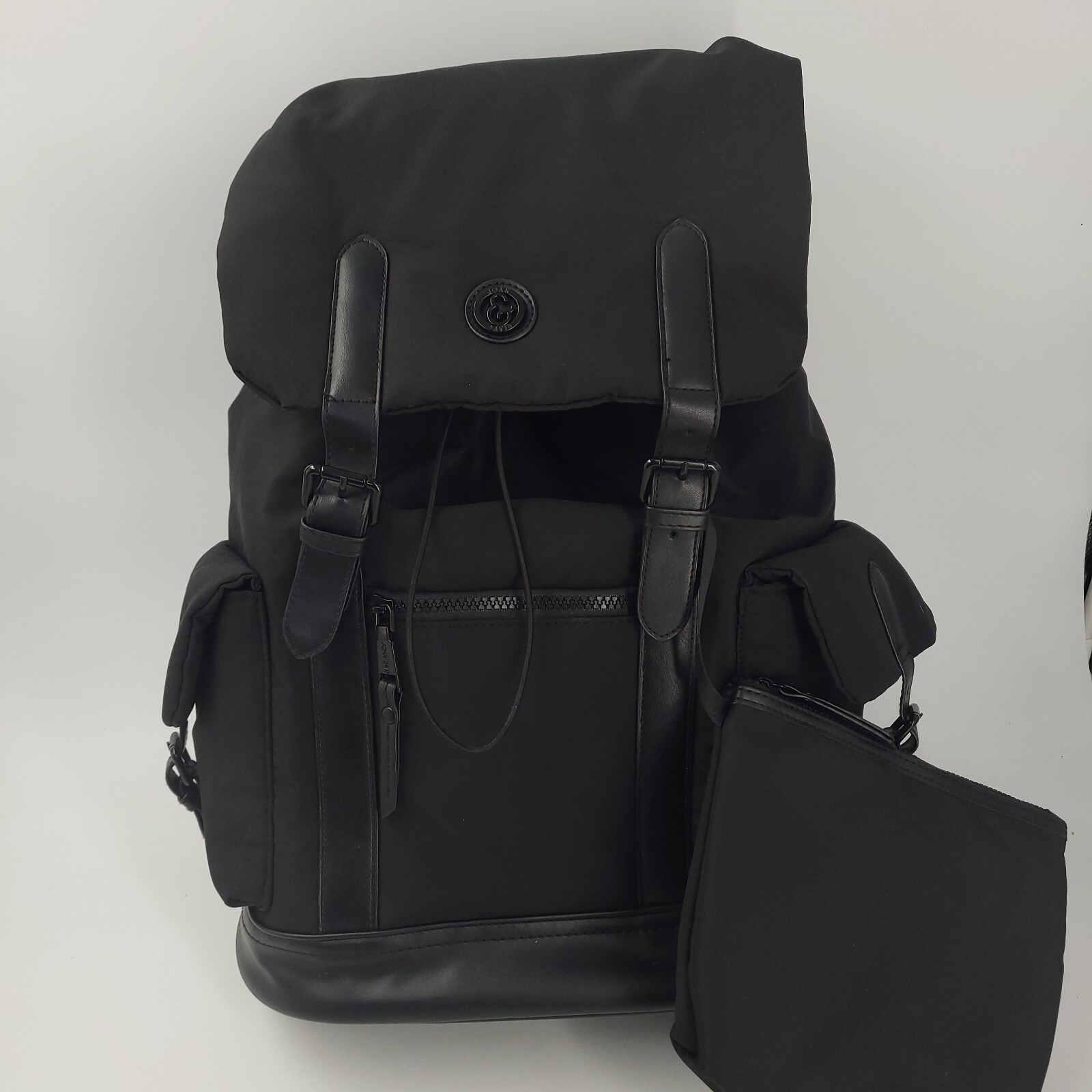 Joan & David 18 Inch Sport Nylon Backpack with Padded Laptop Sleeve Black