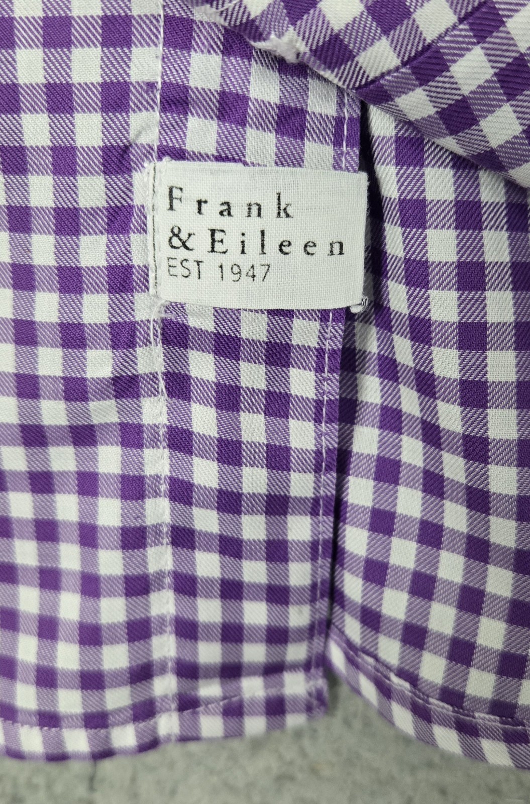Frank & Eileen “Paul” Shirt Long Sleeve Cotton Casual Purple Gingham Mens Medium