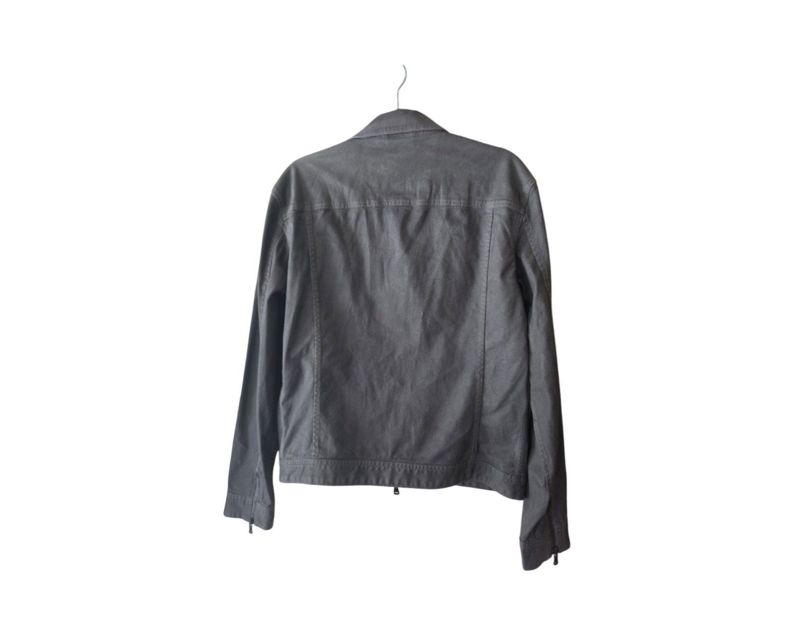 John Varvatos U.S.A. Men’s Gray Full-Zip Cotton Jacket M Short Regular Fit