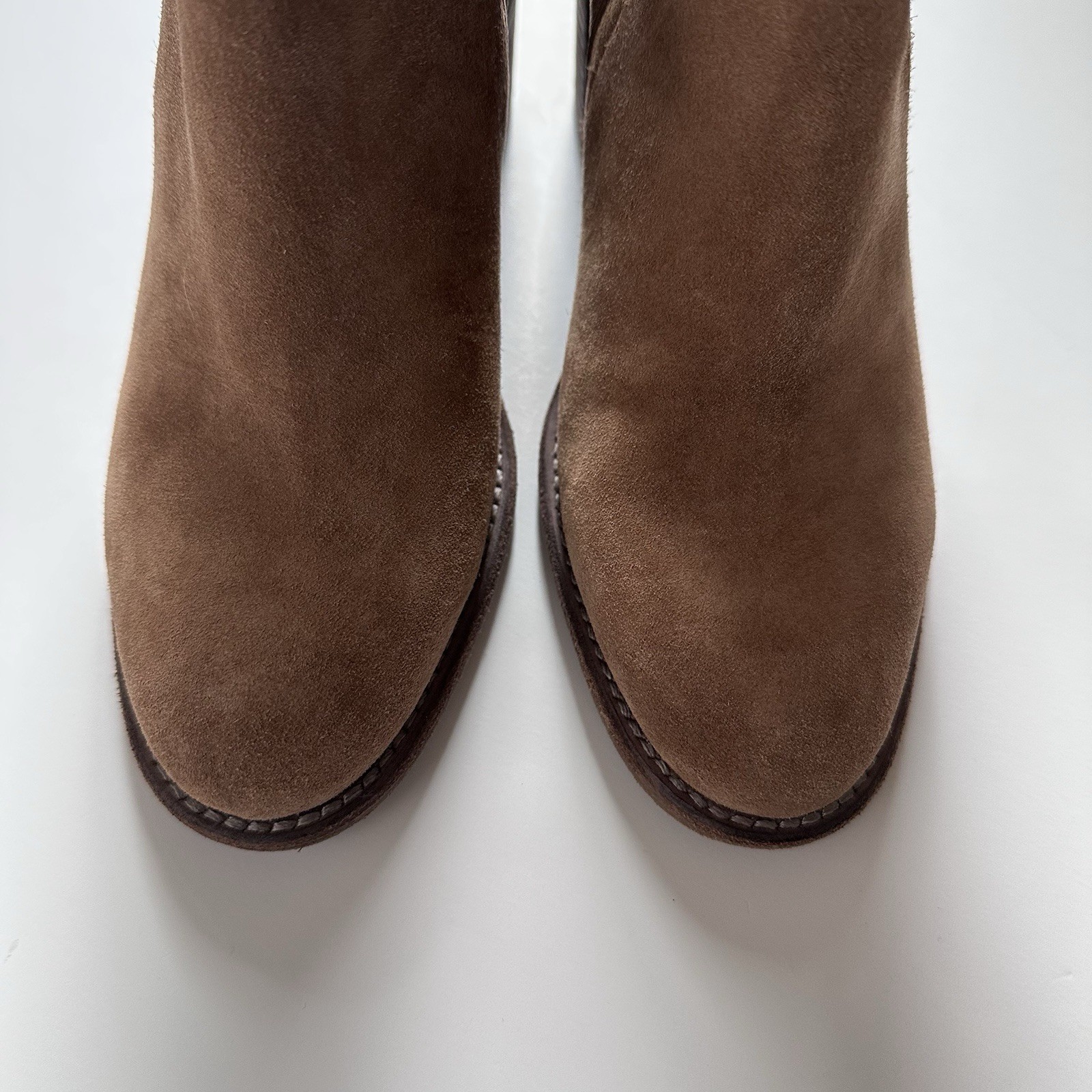 See By Chloe Janis Brown Nubuck Suede Ankle Boots Straps Studs EU 37 US 6.5
