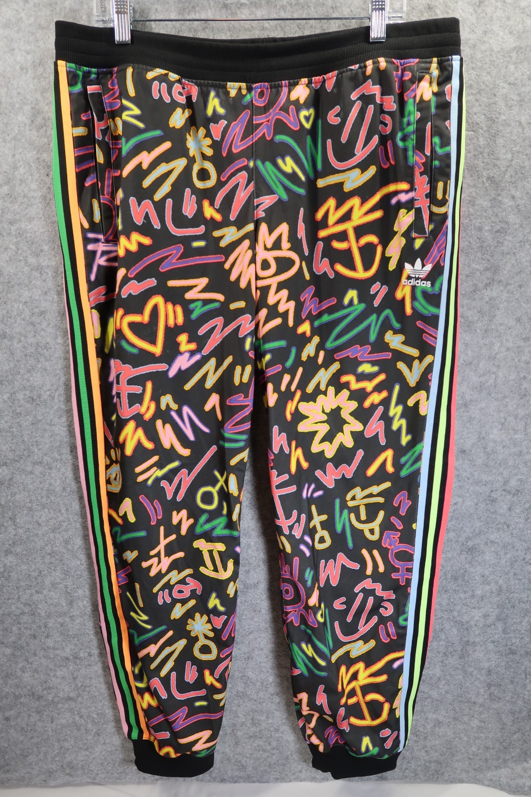 Adidas 90s Retro Graffiti Men XL (36X29) Colorful Joggers Sweatpants Hip Hop