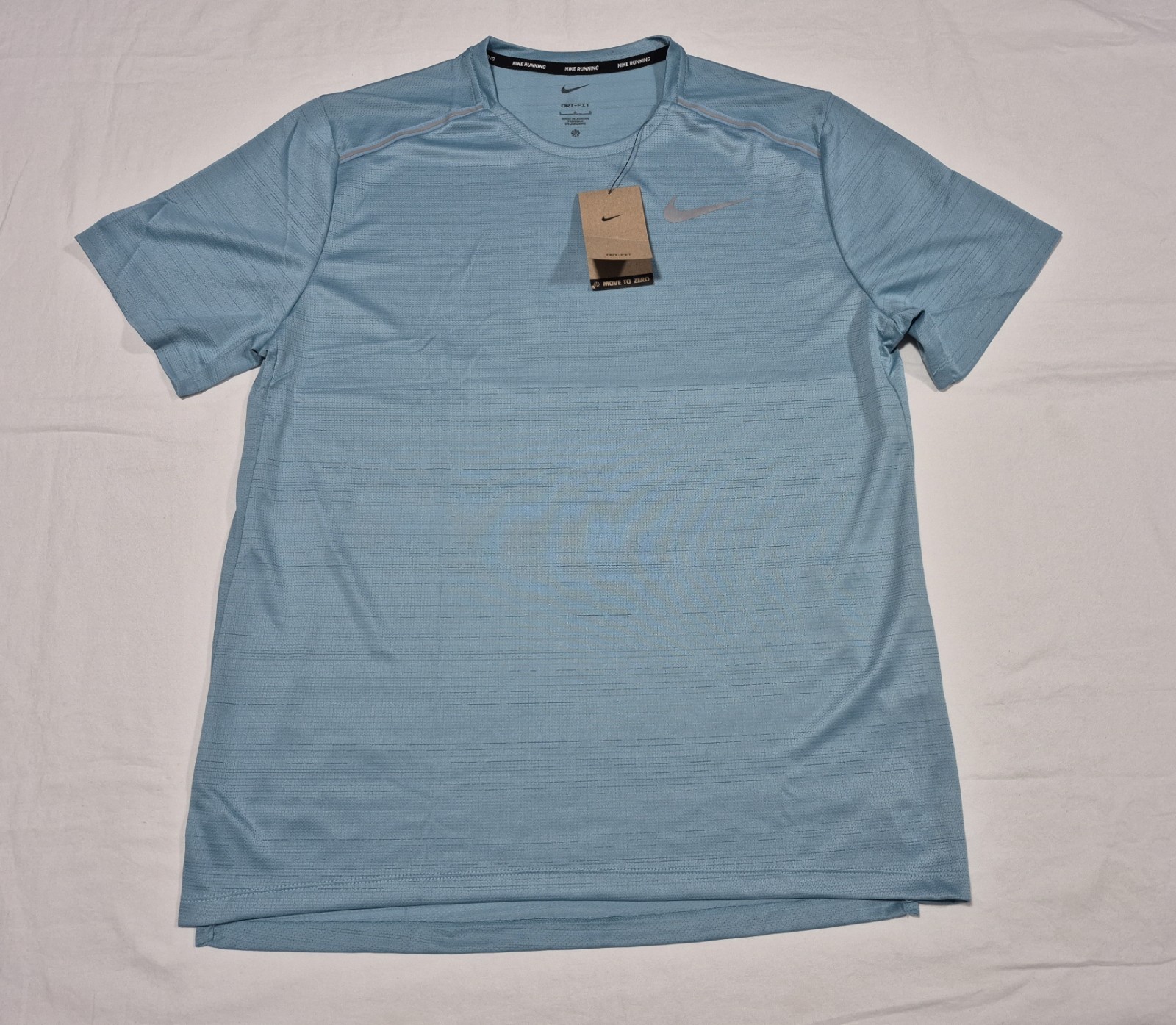 Nike Men’s Dri Fit Miler Running Shirt AJ7565-464 Emerald Ocean Blue Reflective