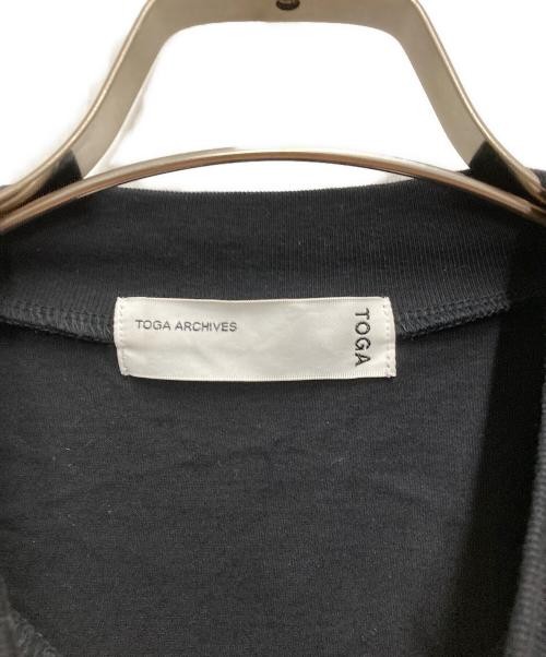 TOGA ARCHIVES Cotton Jersey Zip T-Shirt, Black, Women’s, 38, 100% Cotton