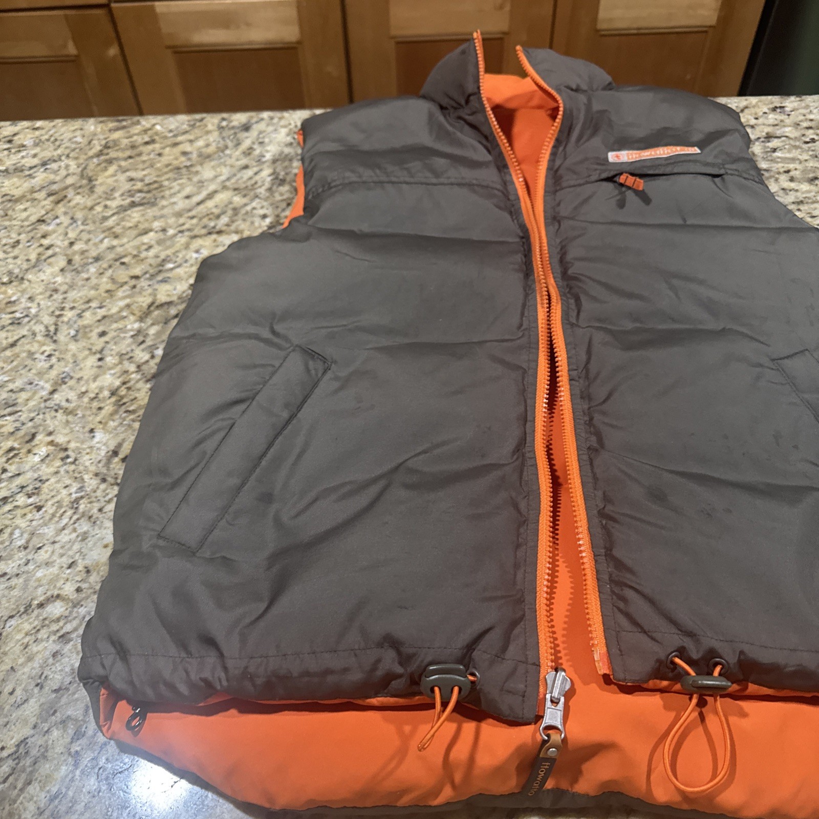 Reversible, Puffer Vest Men’s Size XL Goose Down Full Zip Custom Thick Material
