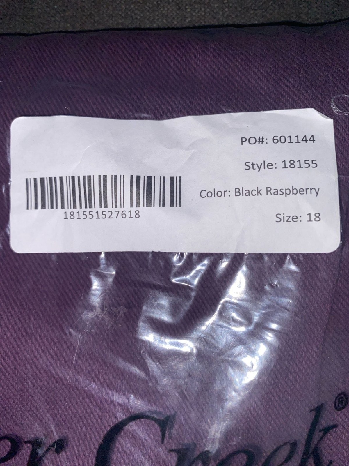 Coldwater Creek Women’s Bottoms in Black Raspberry Color, Size 18