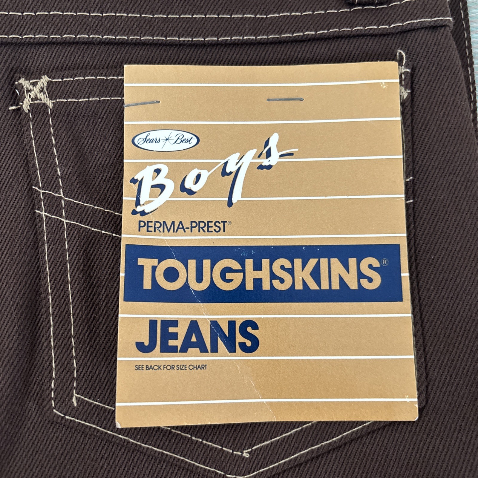 Vintage 70s Sears Toughskins Brown Boys 16 Regular Fit Jeans NWT – See Photos