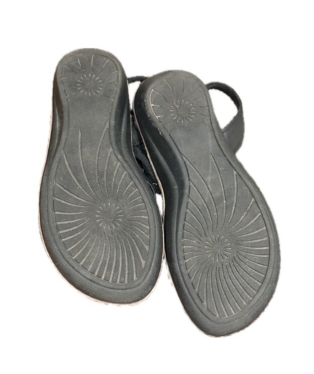 Mountain Sole Black Stretch Straps Sandals, No Size, See Measurement Photo