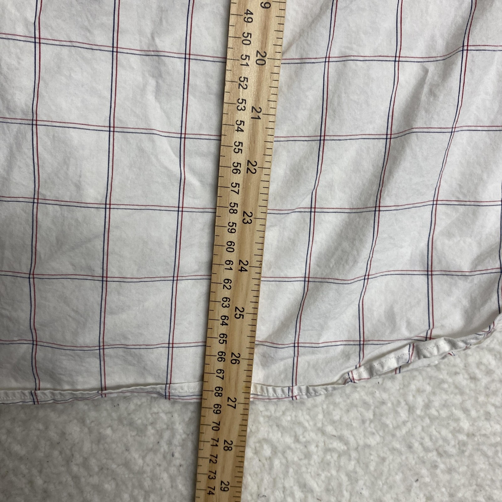 Todd Snyder Shirt Mens Large Cream Plaid Cotton Button Down Long Sleeve