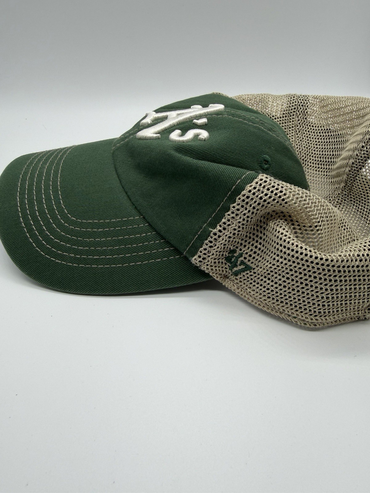 47 Brand Oakland Athletics A’s MLB Trucker Hat Green Mesh Snapback OSFA