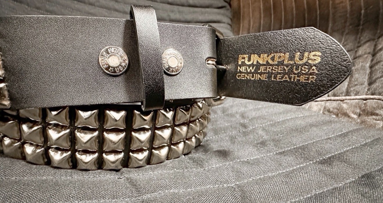 Three Row Pyramid Stud Belt Leather Handmade Studded Punk Goth By Funk Plus 38”