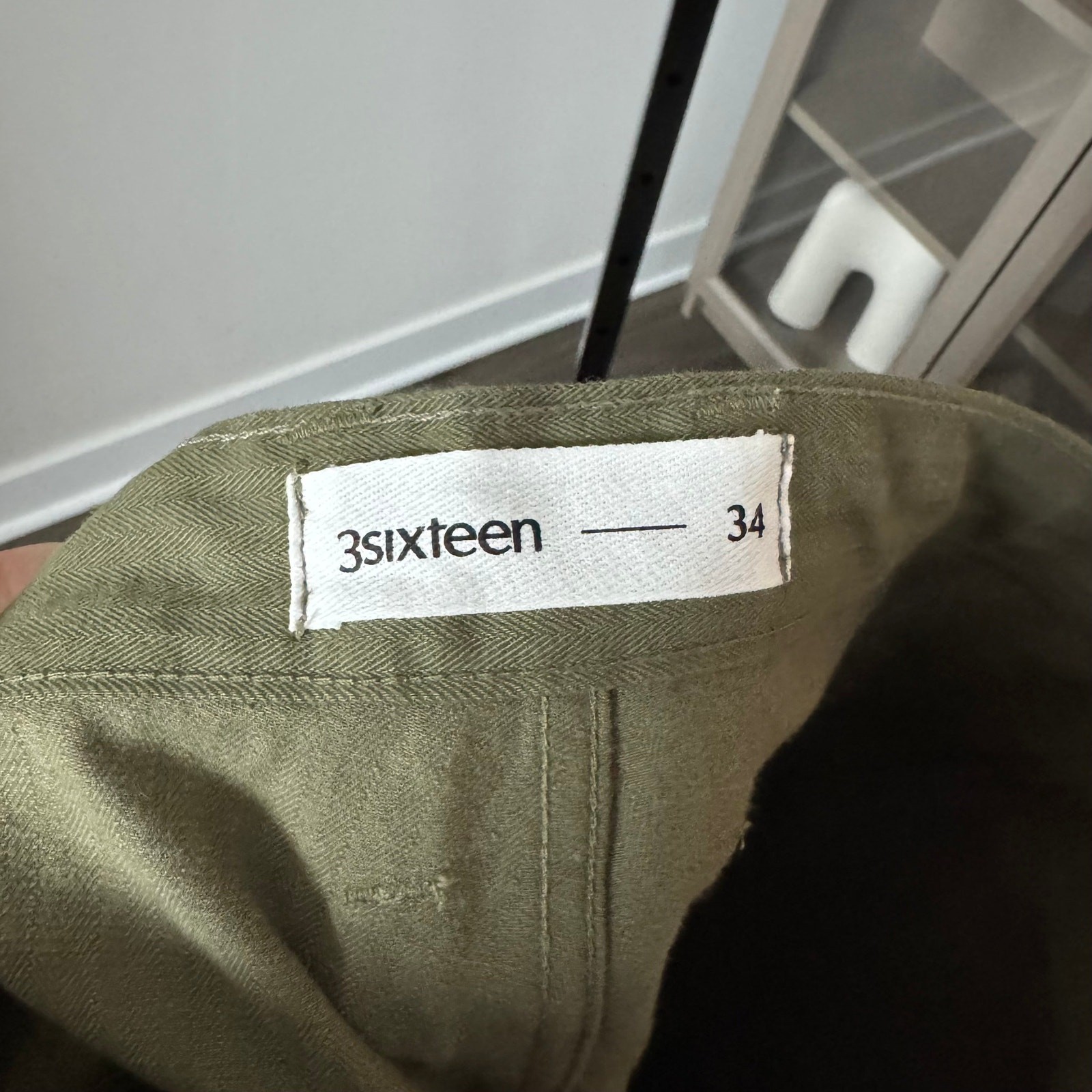 3sixteen Fatigue Washed Olive HBT Shorts 34 NEW Green Herringbone Twill Military
