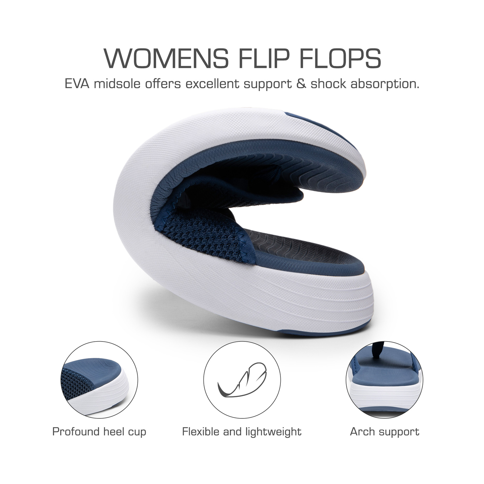 Women’s Flip Flops Thong Sandals Air Cushion Arch Support Beach Pool Shoes NEW