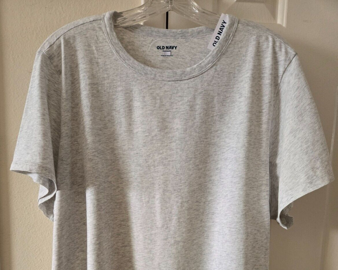 Old Navy Lt Heather Grey Soft Cotton Jersey Round Neck T-shirt 2XL 2X 20 22 XXL