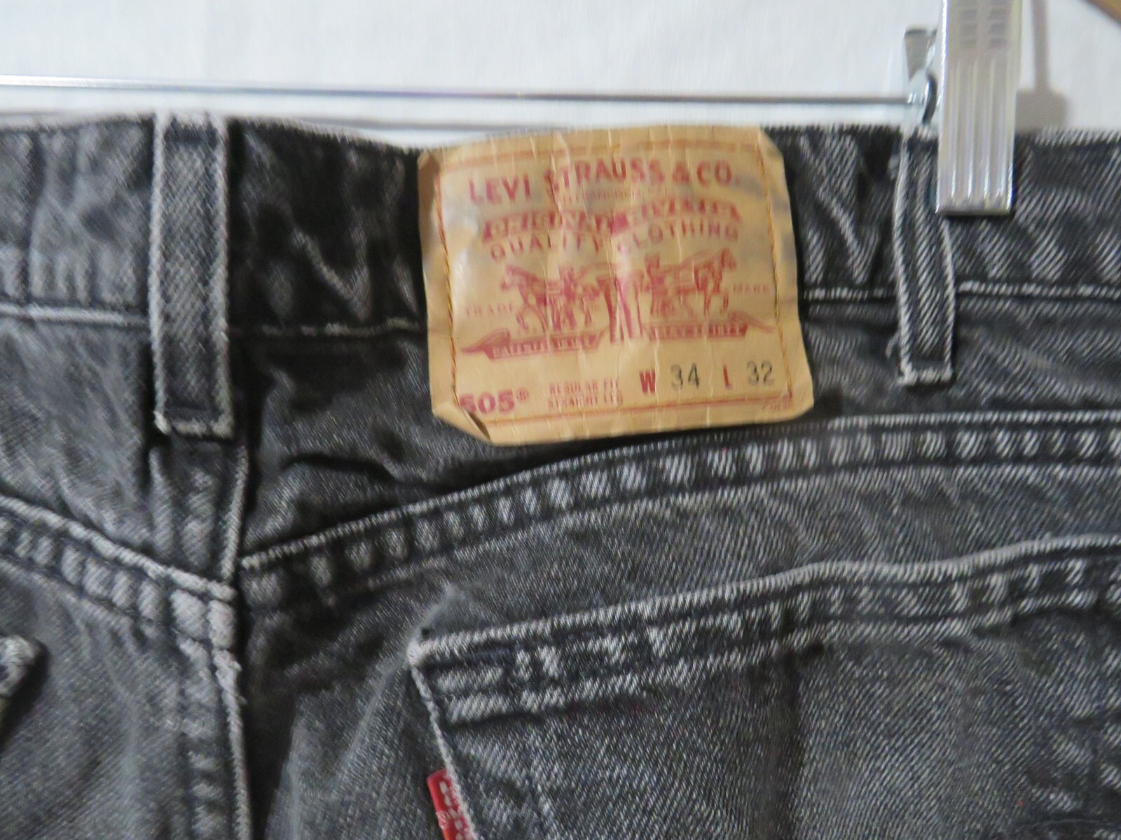 Vintage Levi’s 505 Black Jeans Custom Shorts Tag 34×32 Levis Inseam 11.5in