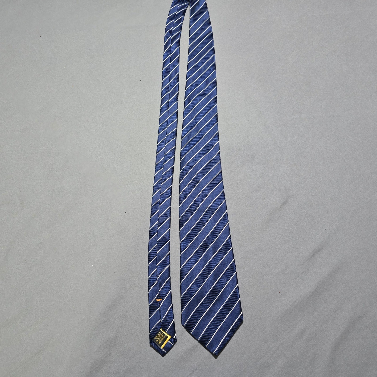 Donald J. Trump Necktie Mens Navy Blue Striped Silk Signature Collection