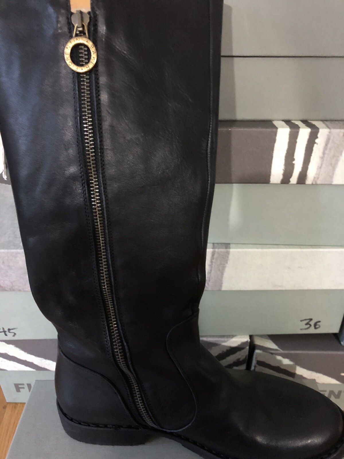 Fiorentini + Baker Ester Black Zip Boots Size 35 US 5 New In Box $540
