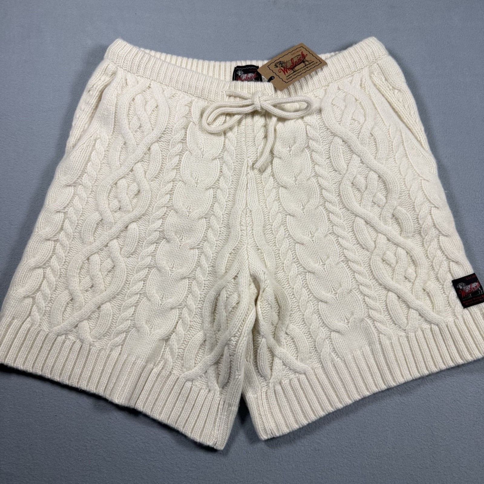 Todd Snyder Woolrich Cable Knit Shorts Sz L 100% Merino Wool Cream NWT $428