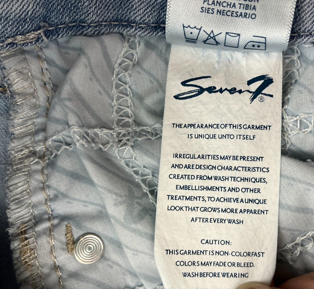 Seven7 Women’s Jeans Size 4 Distressed Straight Stretch Light Wash Raw Hem
