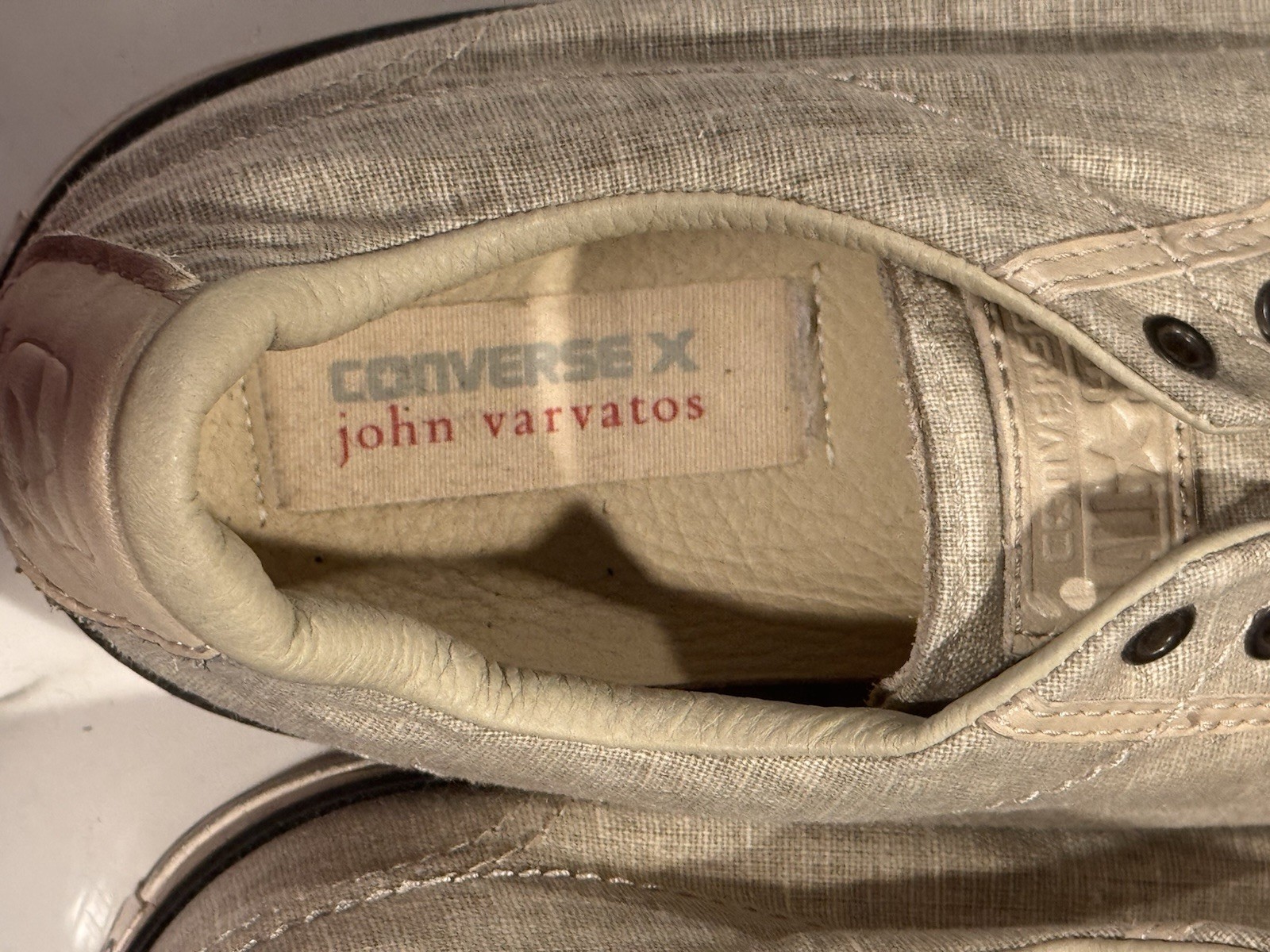 Converse x John Varvatos Low-top Vintage Slip Beige Linen 151297C Size Men’s 9.5