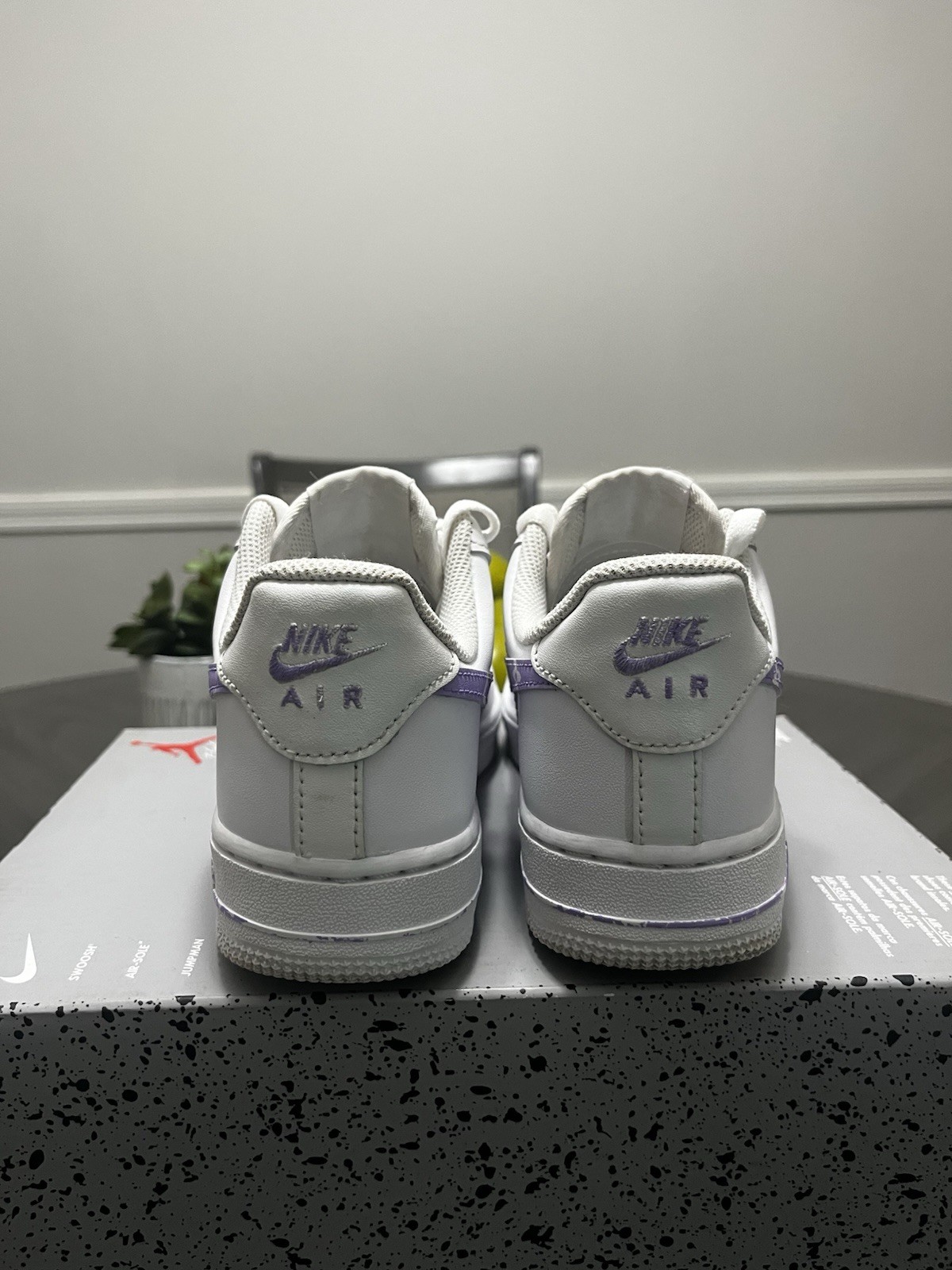 Nike Air Force 1 AF Custom Make Lilac Purple and White Size 7Y