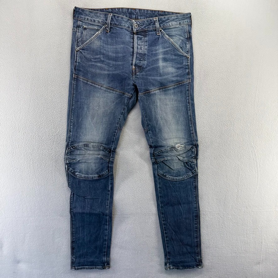 G Star Raw Jeans Men’s 32×34 Fits 32×32 Blue 5620 3D Slim Dark Wash Vintage y2k