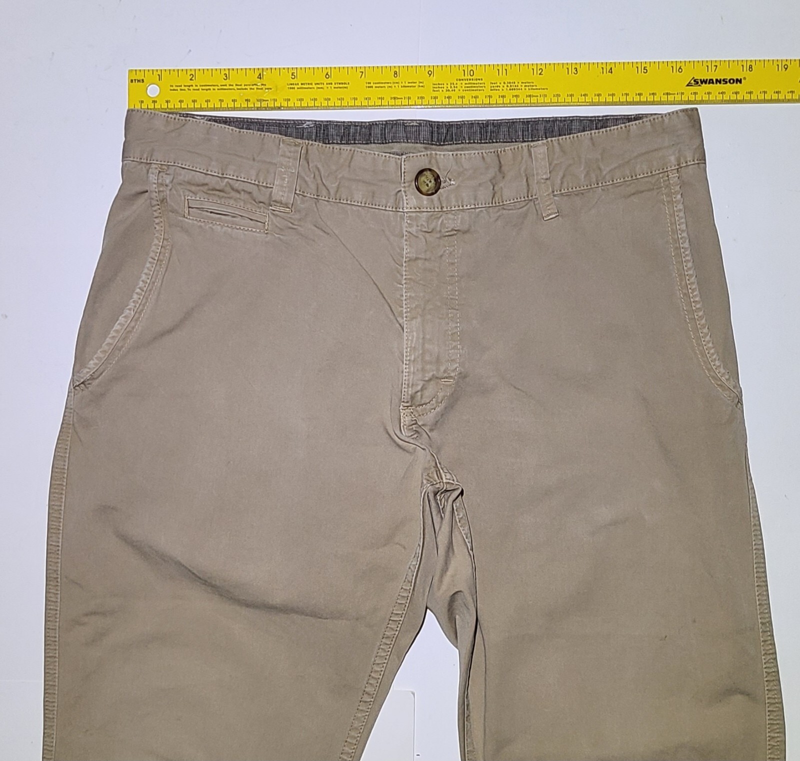 Strellson Khaki Pants Mens 34X31 Khaki Straight Fit Chino Slash Pockets
