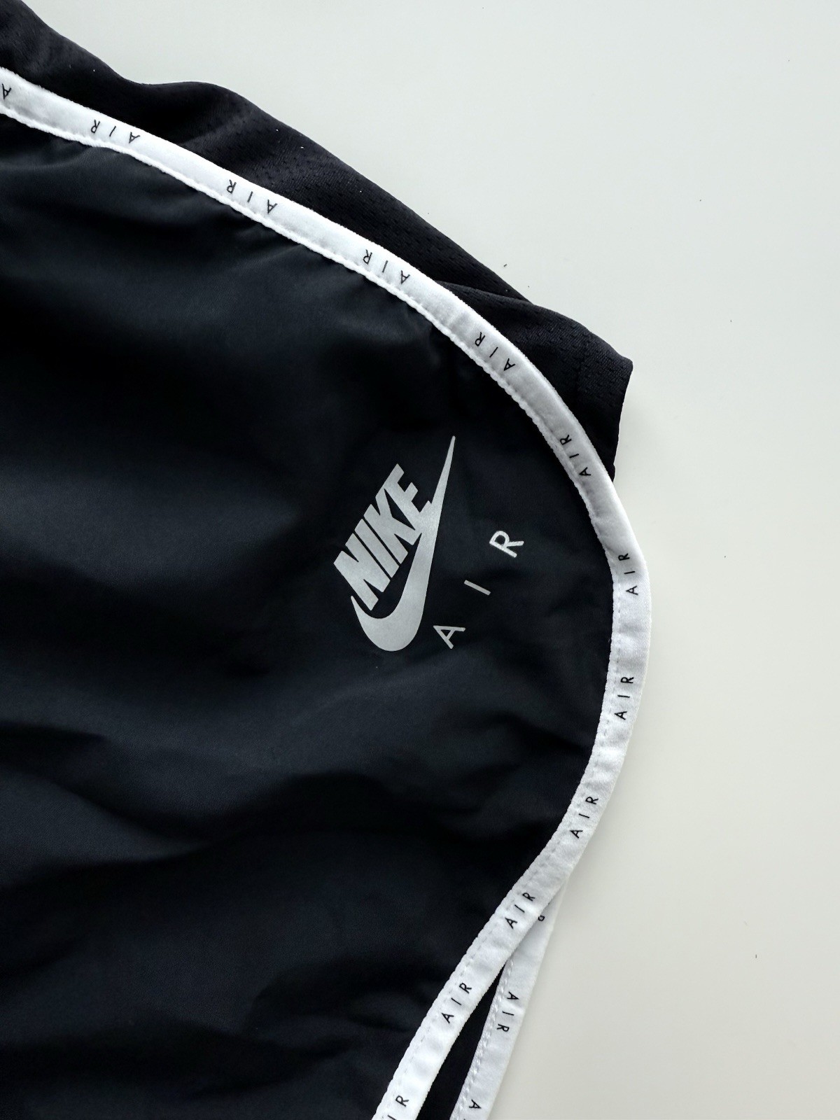 Nike Air Dry Fit Logo Shorts Womens Small Black White Activate Running Athletic