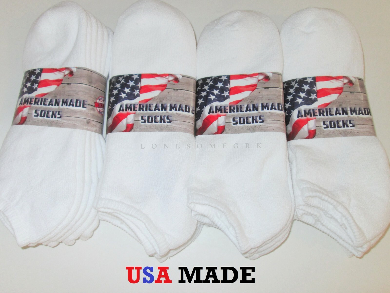 12 Pairs Mens or Womens No Show Low Cut Socks 9-11 10-13 13-15 Sock Size US Made